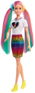 Кукла Barbie с разноцветными волосами GRN81 розовый