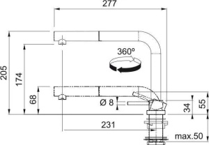 Кухонный кран Franke Active Window pull-out 115.0486.978, хром