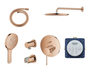 Душевой комплект Grohe Essence 24058DA1SET, розовое золото