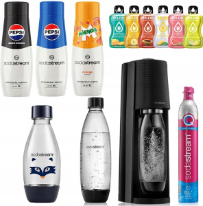 Бутылка для сатуратора Sodastream Terra, 1 л, 1 шт., с предохранителем 0,5 л, 1 шт. и сиропом, 3 шт