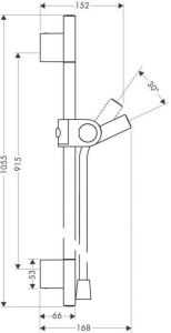 Душевая штанга Hansgrohe AXOR UNO2 27989000, хром