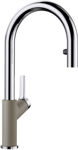 Кухонный смеситель Blanco Carena-S Vario 521376, трюфель, хром