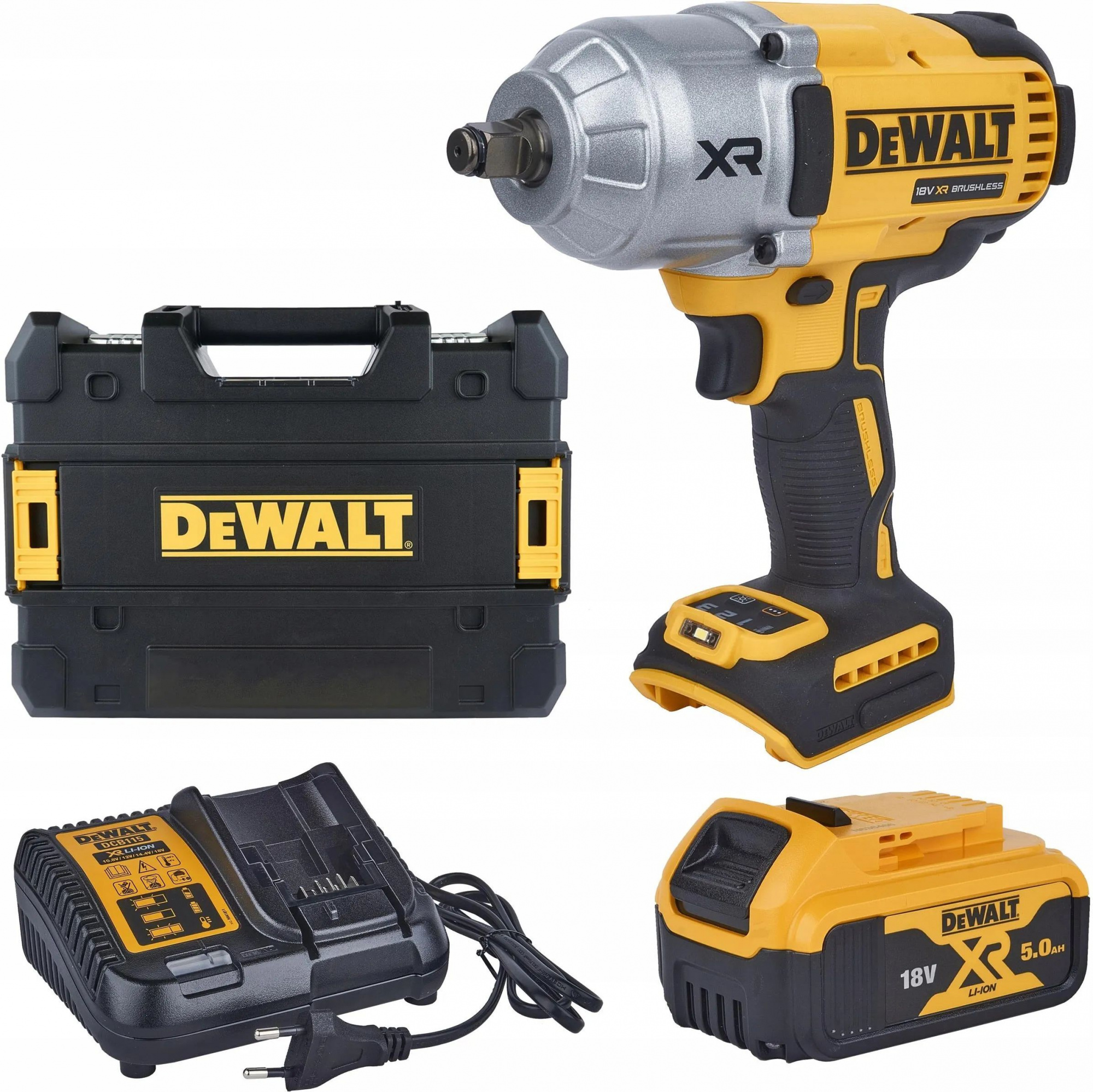 Аккумуляторный гайковерт DeWalt DCF900P1, с АКБ 5 Ач и ЗУ