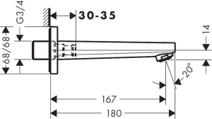 Излив для ванны Hansgrohe Metropol 32542000, хром