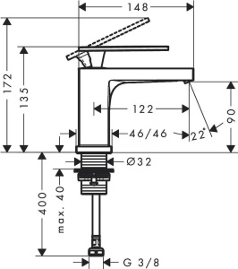 Смеситель для раковины Hansgrohe Tecturis E 73013140