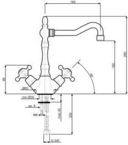 Кухонный смеситель SMEG MIR8O латунь