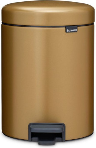 Мусорное ведро с педалью Brabantia NewIcon 255243, 5 л, тёплая латунь