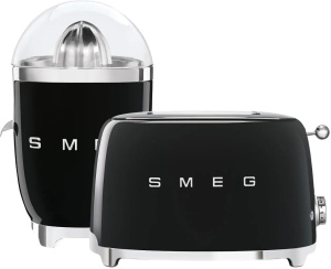 Набор тостер+соковыжималка SMEG TSF01BLEU + CJF01BLEU чёрный