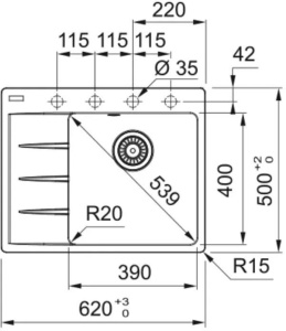 Кухонная раковина Franke Centro CNG 611-62 TL 114.0637.503, оникс