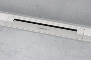 Внешний сливной элемент 80см для настенного монтажа Hansgrohe RainDrain Flex 56051800, матовая нержавеющая сталь