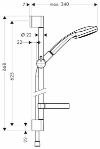 Душевой комплект Hansgrohe Croma 100 Vario/Unica'C EcoSmart,27653000 хром