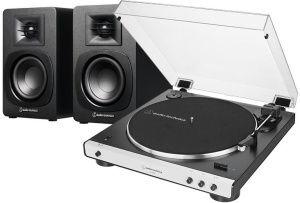 Стереокомплект Audio-Technica AT-LP60XBT + AT-SP3X, белый и черный