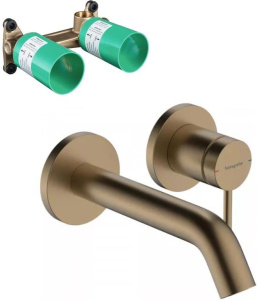 Смеситель для раковины Hansgrohe Tecturis S 73350140 + 13622180, шлифованная бронза