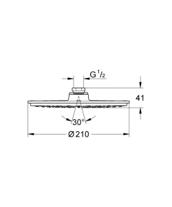Душевая система Grohe 28368+28576 Rainshower Modern 21 см + кронштейн 28,2 см