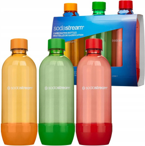 Бутылка для газирования воды Sodastream, 1 л, цветная, 3 шт
