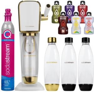 Сатуратор SodaStream Art, 2 бутылки Fuse + Bolero, белый/золотой