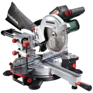 Аккумуляторная торцовочная пила Metabo KGS 18 LTX BL 216 с протяжкой и 2 АКБ