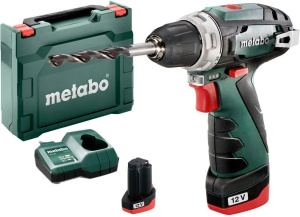 Аккумуляторная дрель-шуруповерт Metabo PowerMaxx BS + 2 аккумулятора Li-Ion 12V/2.0Ah 600984500