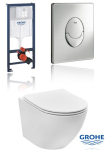 Комплект инсталляции Grohe унитаз Imprese Jess Tornado + кнопка смыва, белый