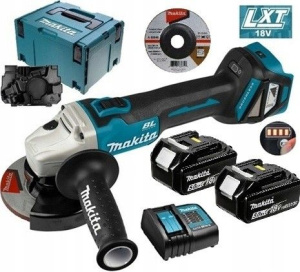 Угловая шлифмашина Makita, 125 мм, LXT, 18 В, 2 шт. по 5., зарядное устройство, кейс, диск