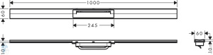 Внешний сливной элемент Hansgrohe RainDrain Flex 100см, хром