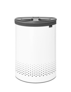 Корзина для белья Brabantia 105005 / 105029 / 304903 с крышкой, 40х30х50 см, белый/серая крышка