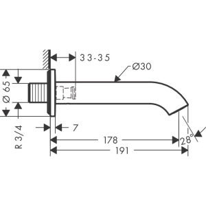 Излив для ванны Hansgrohe Axor Uno 38411000, хром