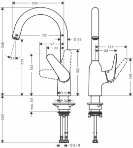 Смеситель для кухни Hansgrohe M421-H220 71802000, хром