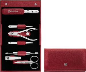 Маникюрный набор из 7 предметов с чехлом из кожи ZWILLING Classic Inox 976810030 красный