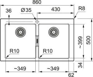 Кухонная раковина Franke Sirius S2D 620-35-35 143.0618.690, белый полярный