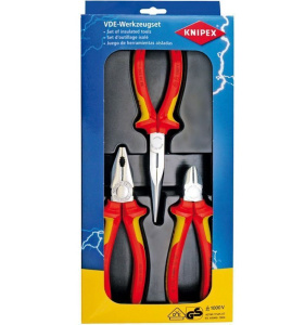Набор шарнирно-губцевого инструмента Knipex 00 20 12, 3 предм., красный/желтый