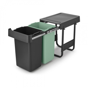 Контейнер для сортировки отходов Brabantia Sort & Go 232503, 2 × 15 л, тёмно-серый