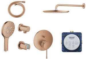 Душевой комплект Grohe Essence, матовое розовое золото