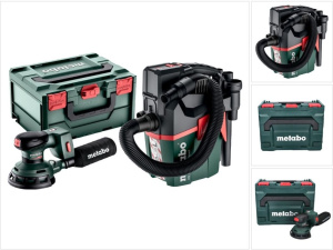 Аккумуляторная эксцентриковая шлифовальная машина Metabo SXA 18 LTX 125 BL 691199000 с пылесосом AS 18 L PC Compact в кейсе