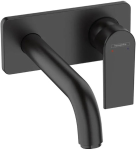 Смеситель для раковины Hansgrohe Vernis Shape настенный с изливом 20,5 см матовый черный 71578670
