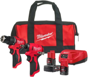 Набор аккумуляторных инструментов Milwaukee M12 BLPP2B-422C M12 BLPDRC + M12 BLIDRC + 4933500425 1х4,0 Ач 1х2,0 Ач в кейсе с АКБ и ЗУ