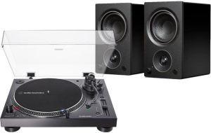 Стереокомплект Audio-Technica AT-LP120X + PSB Speakers AM3, черный