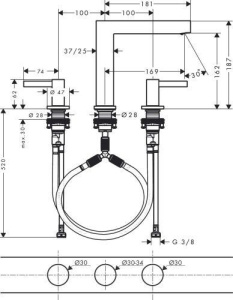 Смеситель для раковины Hansgrohe Finori 76034700, белый матовый