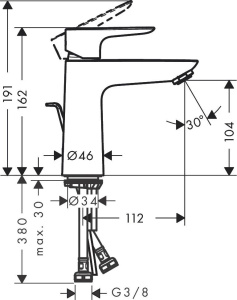 Смеситель для раковины Hansgrohe Talis 110 Черный матовый хром 71710340