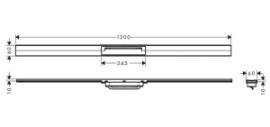 Внешний слив для напольного монтажа HANSGROHE RainDrain Flex выпускной элемент 120см 56047800, шлифованная нержавеющая сталь