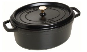 Чугунная овальная кастрюля Staub Cocotte 31 см, чёрная (405093190)