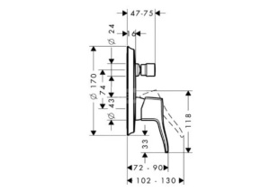Смеситель для ванны Hansgrohe Metris Classic 31485000, хром