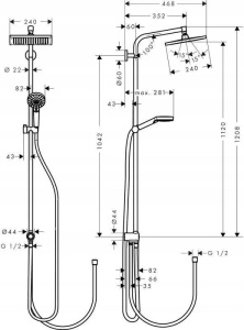 Душевая гарнитура Hansgrohe Crometta E 240 1jet Рено 27289000, хром