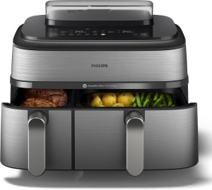 Аэрогриль Philips Series 5000 Ovi Dual Basket NA555/00 серебристый