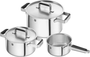 Набор из 3 кастрюль с крышками Zwilling Pure 1028804 серебристый