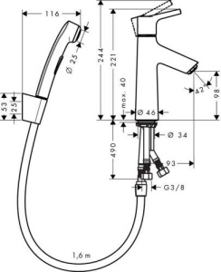 Смеситель для биде Hansgrohe Talis Select S CLICK-CLACK 72290000, хром
