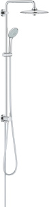 Душевой комплект Grohe Euphoria, душевая система с тропическим душем и переключателем, настенный монтаж, хром, 27421002