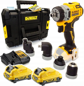Аккумуляторная многофункциональная дрель-шуруповерт DeWALT DCD703L2T, с АКБ и ЗУ
