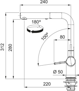 Кухонный кран Franke Active L pull out spray 115.0653.379, хром