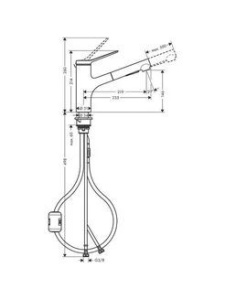 Кухонный смеситель Hansgrohe Zesis M33 150 2Jet Sbox Lite 74803000, хром